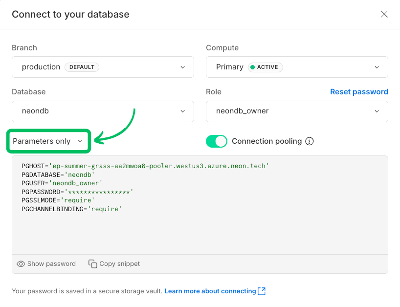 Connection modal